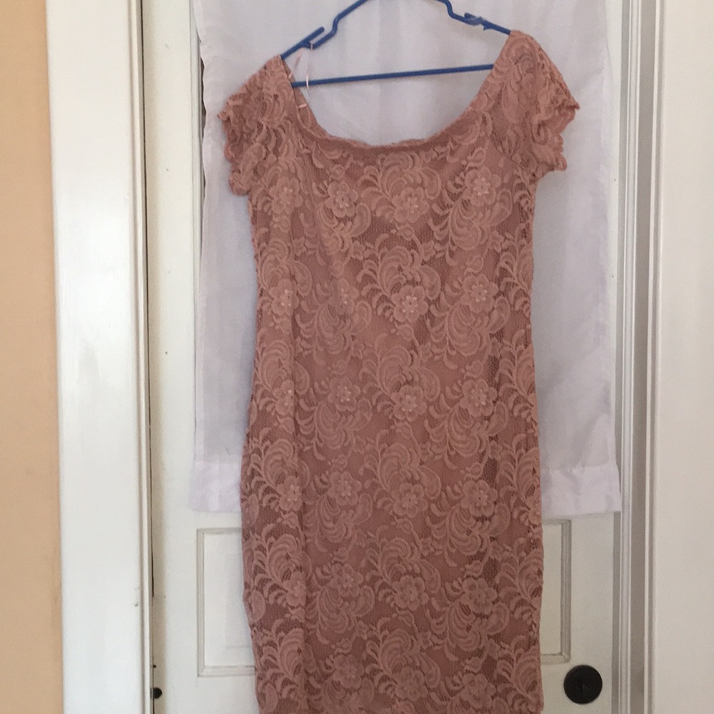 Ambiance off shoulder pink dress